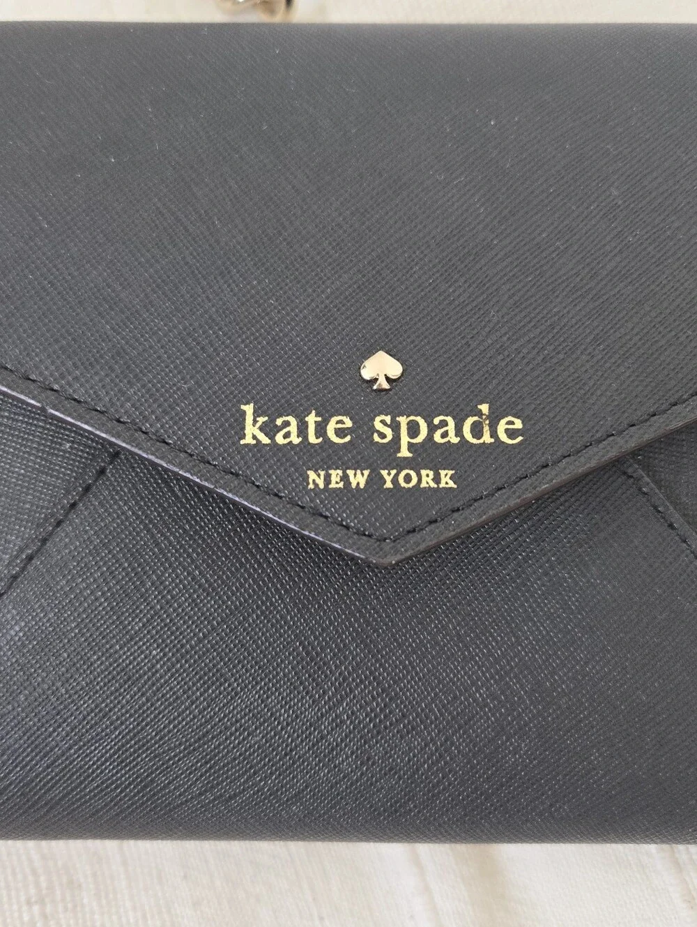 Kate Spade Cedar Street Monday Black Crossbody Bag  Walet On Chain Black Leather